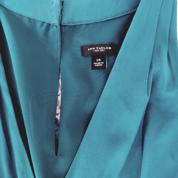 Ann Taylor Silk Draped Empire Waist Sleeveless Cocktail Party Dress - Picture 5 of 12